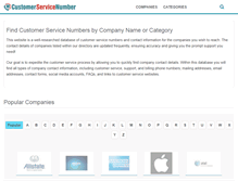 Tablet Screenshot of customerservicenumber.org
